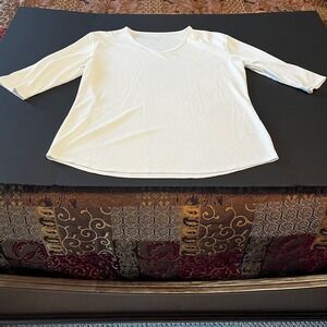 Segments White V Neck 3/4 Sleeve Base Layer Size XXL‎ Tee Shirt Seg'Ments